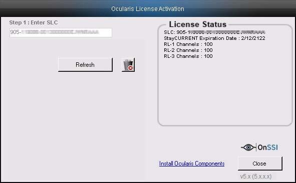 Licensing Ocularis Base Ocularis Installation & Licensing Guide 3. Enter the SLC (or paste it from the Clipboard) and click Activate License.