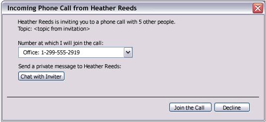 select a name, and click Call or