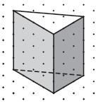 Use isometric dot paper to sketch a rectangular prism 2 units high, 3 units long, and 6 units wide.