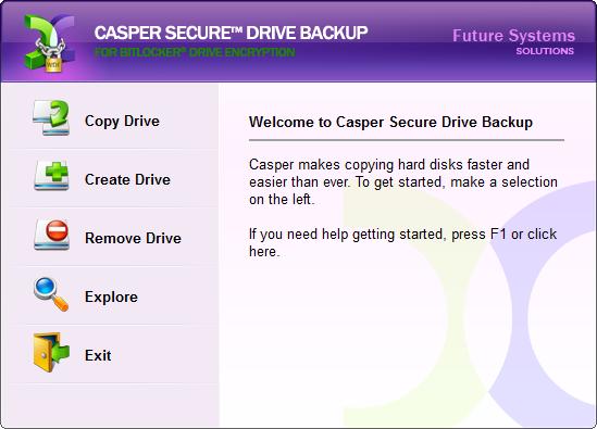 Using the Casper Secure Startup Disk If you are unable to boot your computer directly from your Casper Secure backup hard disk, you can use the Casper Secure Startup Disk to restore your computer s