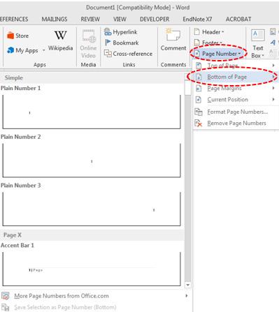 html Microsoft Word 2013 Inserting Page Numbers (and formatting them) Inserting Page