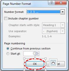 to edit To format the page numbers - Insert << Page Number << Format Page