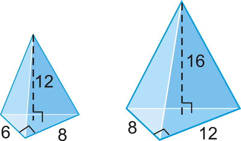 www.ck12.org Chapter 11. Surface Area and Volume Solution: Match up the corresponding heights, widths, and lengths to see if the rectangular prisms are proportional.