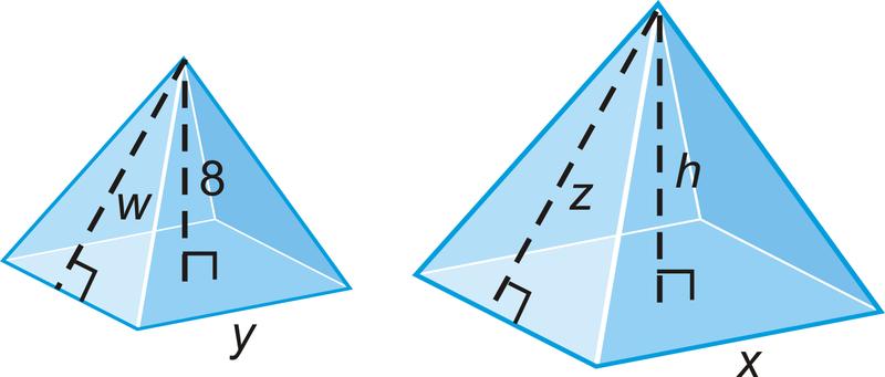 The ratio of the volumes of two similar pyramids is 8:27. What is the ratio of their total surface areas? 1. The ratio of the volumes of two tetrahedrons is 1000:1.