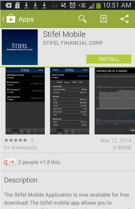 Stifel Mobile - Downloading To