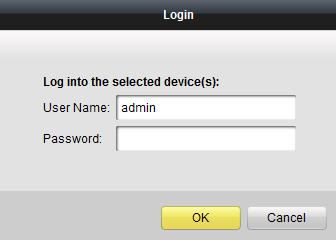 2. Click the button to pop up the login dialog box. 3. Enter the user name and password. 4. Click the OK button to save the settings.