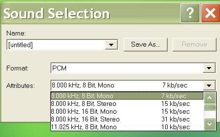 Sample Size (continued) Sample size can be changed in Windows Sound Recorder by