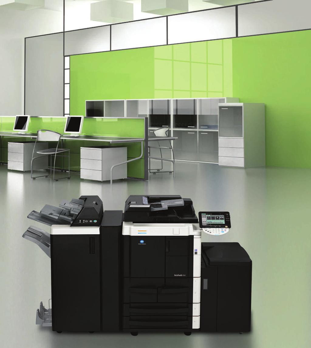 High-productivity design: the bizhub 751/601 gives you powerful MFP print/scan performance, with optional high-speed fax and scalable auto finishing options.