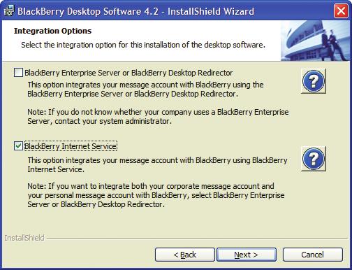 service. Now click Install BlackBerry Desktop Software. 4.