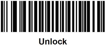 Enable/Disable Parameter Scanning: Parameter scanning (the scanning of setup bar codes) can be enabled or disabled by scanning one of the codes below: Lock/Unlock Parameter Scanning: This feature