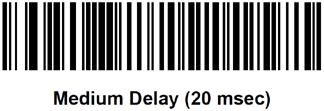 USB Interface Settings: USB Keystroke Delay Scan one of the following bar codes to add a delay
