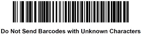 Scan Send Barcodes with Unknown Characters to send all barcode data except for unknown