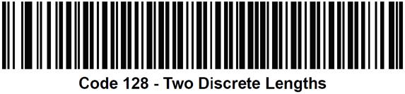 Note: When setting lengths, enter a leading zero for single digit numbers. One Discrete Length Decode only Code 128 bar codes containing the selected number of characters.