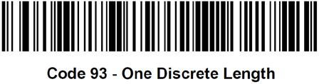 Code 93 Options: Code 93 Enable/Disable: Scan one of the following bar codes to enable/disable Code 93.