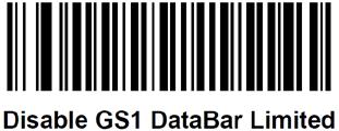 GS1 DataBar-14 Enable/Disable GS1 DataBar Limited Enable/Disable GS1 DataBar Expanded Enable/Disable Convert GS1 DataBar to UPC/EAN/JAN: This parameter only applies to GS1 DataBar-14 and GS1 DataBar