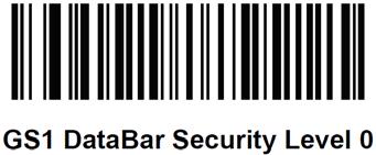 GS1 DataBar Security Level: The scanner offers four levels of decode security for GS1 DataBar (GS1 DataBar-14, GS1 DataBar Limited, GS1 DataBar Expanded) bar codes.