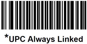 UPC Composite Mode: Select an option for linking UPC bar codes with a 2D bar code during transmission as if they were one bar code.