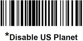 Transmit US Postal Check Digit: Scan one of the following bar codes to select whether to transmit US Postal data, which includes both