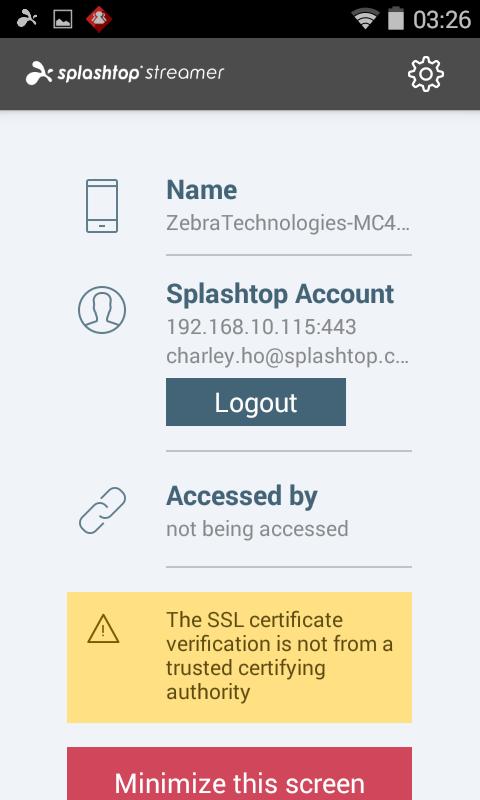 Then users (who are authorized within Splashtop Center) can access the content of the Android device using their client computer/device running the Splashtop app.