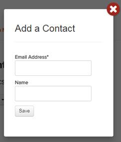 To add an individual contact, click Add a Contact and enter that person s name and email address