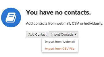 To import contacts from your Webmail, choose a platform from the pop-up menu.