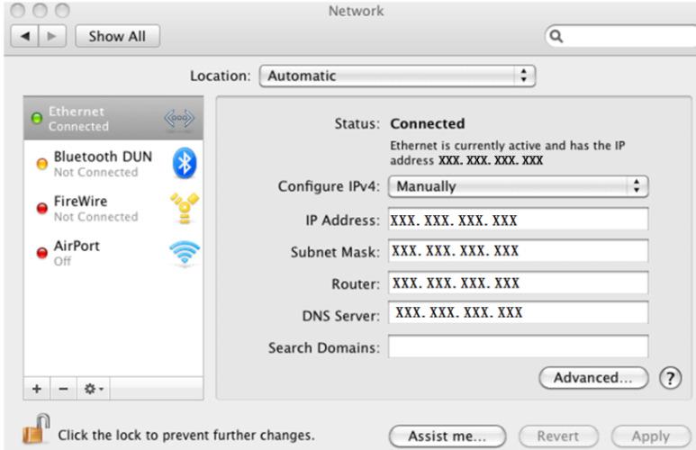 Step 2: Enter into Network interface and then click Ethernet Connected to check the internet connection of Apple PC.
