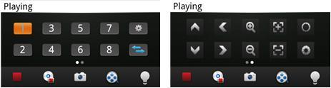 7.3.5 PTZ Control 7-13 as below: Function keys of PTZ control as below: Fig 7-13 Control PTZ direction; Zoom in and zoom out; Change focus; Change aperture. 7.3.6 Local Video The videos will be saved on the phone after recording the videos.