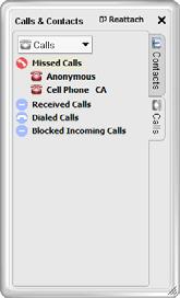 Chapter 5 - The Contact Wing Calls Tab There are three lists that show calls you have made and received: Missed Calls: incoming calls that you missed.