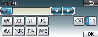 Entering Text C When you are setting certain menu selections, you may need to enter text into the machine. Press to cycle between letters, numbers and special characters.