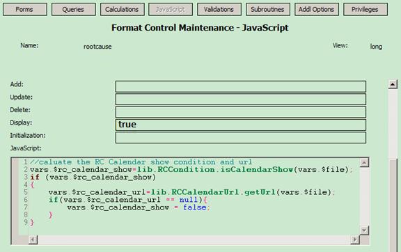 Best practices for tailoring Service Manager Codeless module Run a JavaScript To run a JavaScript by using Format Control, you must define the JavaScript in master