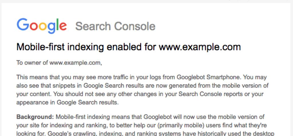 Google has already moved a limited number of sites to mobile first indexing, but this time it s on a much larger scale.