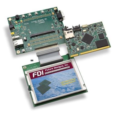 FDI Modular Touch Screen LCD Kits DK-43WQT-RX62N CPU SODIMM Module Renesas RX62N Microcontroller 8MB External SDRAM 10/100 Ethernet PHY Micro SD, Mini JTAG & ISP CARRIER Board USB Host & Device Ports