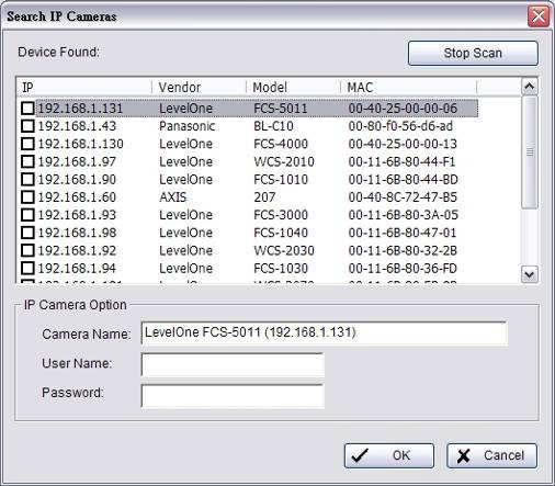5.2 Setting - Camera Config Search Insert Config Delete 5.2.1 Add Camera Four function buttons will be included in the Setting/Camera panel if you have our Hybrid Surveillance System license for IP camera.
