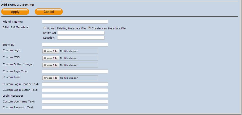 NOTE: The remaining options are used to customize the appearance of the logon page presented to the user.