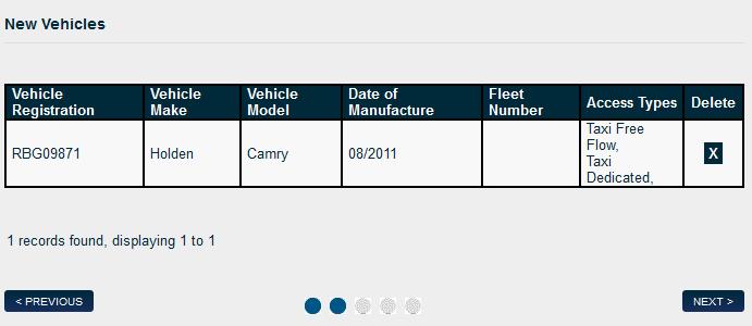 Model Year of Manufacture select month and year from dropdown Fleet Number if known Access Types click