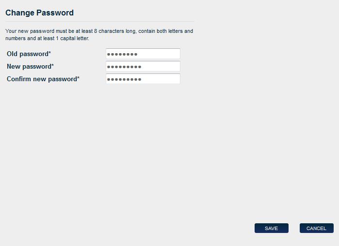 Login & Log Out Change Password You will automatically be prompted to change your password the first time you login > Enter your Old password this is the password provided in the email confirmation >