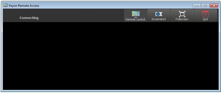 Upon confirmation a dialogue opens up that prompts you for the computer name: In all cases a new windows containing the remote view opens up: The remote screen is usually displayed within a few