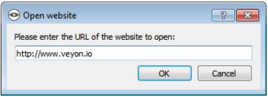 A dialogue windows opens up in which you can enter the address of the website to be opened: Confirm this dialogue with OK. 2.