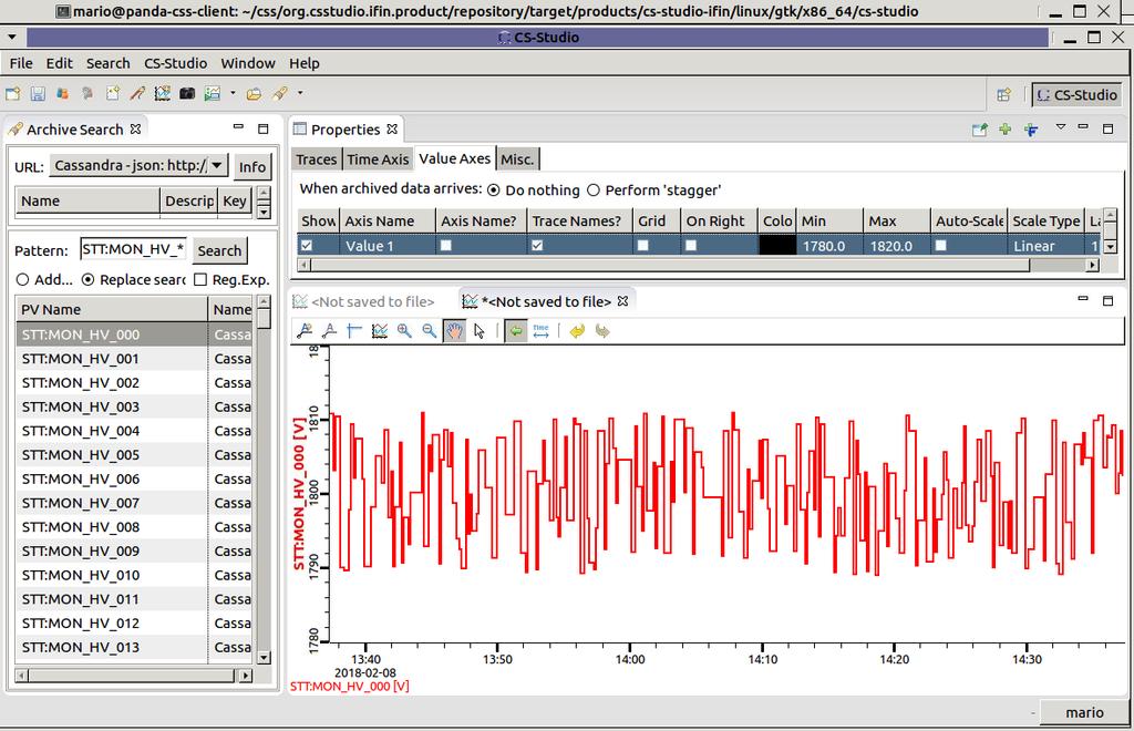 Retrieving data from Cassandra Db in CS-Studio JSON Archive Proxy client plugin tool PANDA