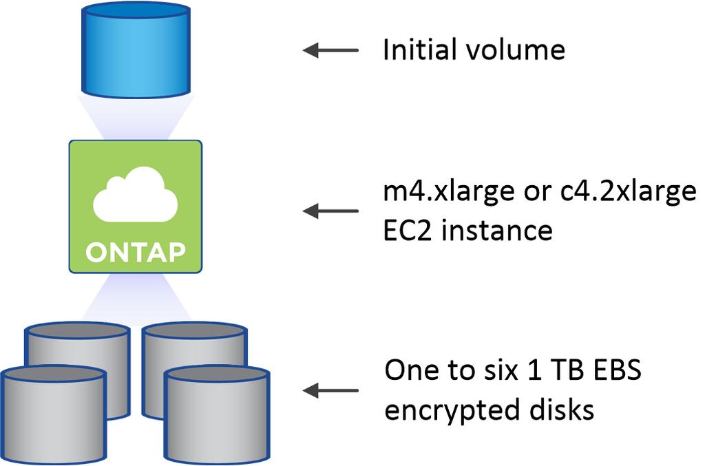 14 Learning about Cloud Manager and ONTAP Cloud The size of the initial volume determines the EC2 instance type and the number of EBS disks.