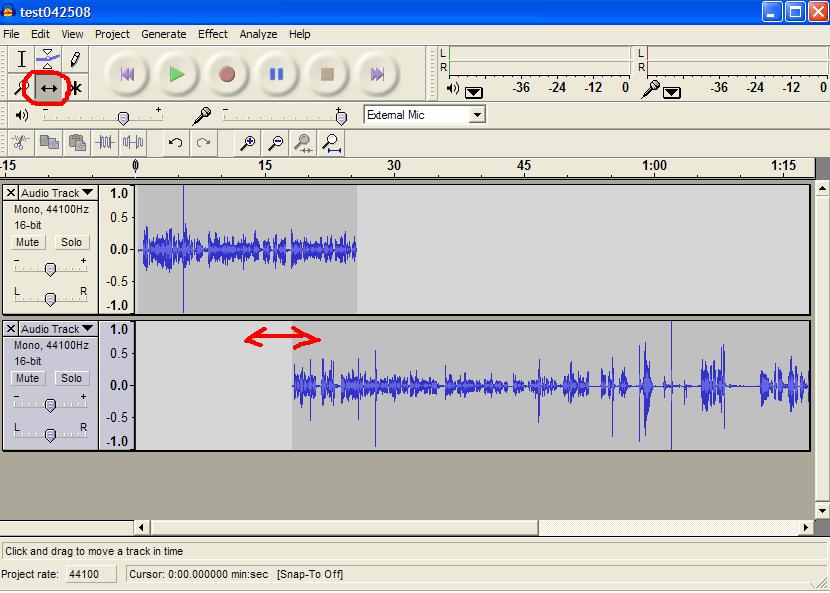 Step 5: Edit the Audio File ALWAYS listen to your recording before editing! After you have recorded your audio, click the Play button. You should hear your entire track you just recorded.