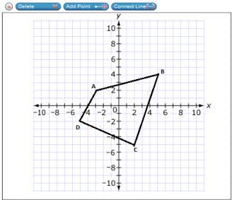Neutral s Table Item Triangle ABC is translated 5 units to the right to create triangle A B C. Use the Connect Line tool to draw triangle A B C.
