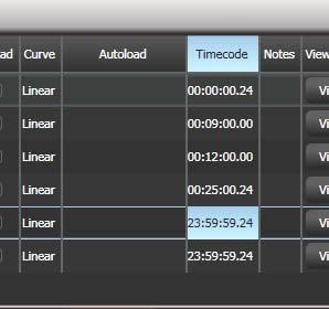 9. Cue Lists - Page 189 When you start the timecode source (or press [Play] if using internal timecode), each cue will fire as the timecode matches its programmed time.