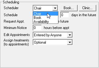 3. Click Save. 4. Click Close. This defaults the user s settings to Chair mode. Alternatively, the scheduler options window can be used to override this setting.
