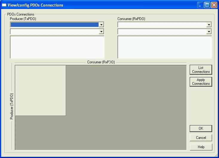 WSCAN Software 41 3.13 Viewer/Configuration of PDOs connections 3.13.1 Viewer/Configuration of PDOs connections This window is used to connect Transmit-PDOs (TxPDO) to Receipt-PDOs (RxPDO) in different devices.