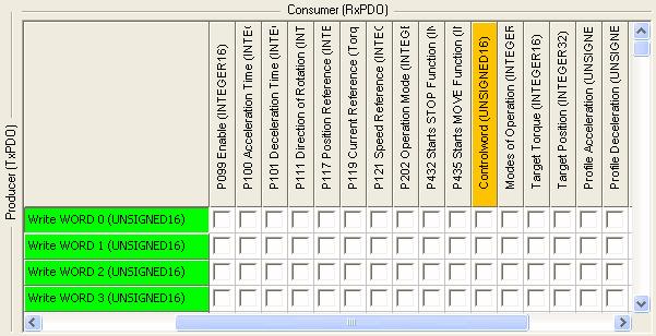 By double clicking the connection data, the device and its respective TxPDO will be selected in the producer configuration.