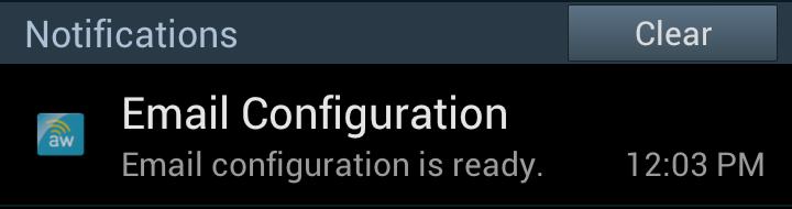 After the installation is complete, this message will appear on the notification bar: 3.