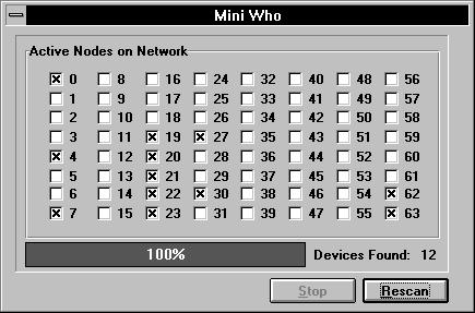 4 16 Configuring Your DeviceNet Adapter Online You have a pulldown menu called Who. You can use the Who s to see what devices are on the network, and information about them.