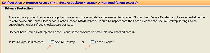 4. Location Module: Uncheck both Secure Desktop and Cache Cleaner if enabled.click Apply All if needed.