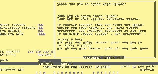 If a valid DOS filename is typed into the field, PENSW will print the information to that filename as an ASCII text file.